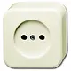 Busch-Jaeger 2300 AP/11-503 wandcontactdoos zonder randaarde opbouw AP plus creme
