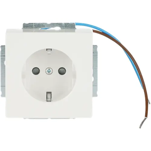 Busch-Jaeger 20 EUCBLI-82 wandcontactdoos randaarde kindveilig met oriëntatielicht Future Linear creme glanzend