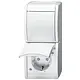 Busch-Jaeger 2601/6/20 EBW-54 combinatie schakelaar/wandcontactdoos kindveilig Ocean IP44 alpinwit