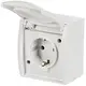 Busch-Jaeger 20 EW-54 wandcontactdoos randaarde klapdeksel opbouw Ocean IP44 alpinwit