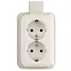 Busch-Jaeger 202 EAPJBW wandcontactdoos 2-voudig randaarde kindveilig K/P-25 opbouw AP plus wit