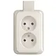Busch-Jaeger 202 APJW wandcontactdoos 2-voudig randaarde met plaat opbouw AP plus wit