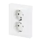 Busch-Jaeger 202 EUJB-914 wandcontactdoos 2-voudig randaarde kindveilig voor enkele inbouwdoos met klauwbevestiging Balance SI wit glans