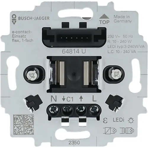 Busch-Jaeger 64814 U e-contactsokkel flex 1-voudig