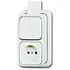 Busch-Jaeger 2601/5/2300 APJW combinatie serieschakelaar/wandcontactdoos zonder randaarde K/P-25 opbouw AP plus wit