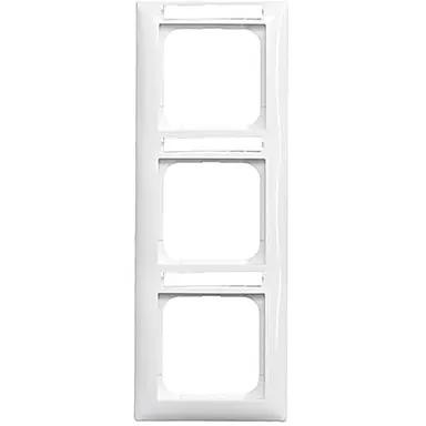 Busch-Jaeger 1723 NS-914 afdekraam verticaal met tekstkader 3-voudig Balance SI wit glans