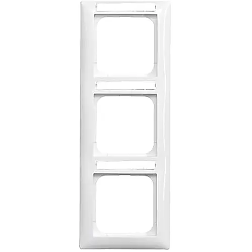 Busch-Jaeger 1723 NS-914 afdekraam verticaal met tekstkader 3-voudig Balance SI wit glans