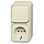 Busch-Jaeger 2601/6/2300 EAP500 combinatie wisselschakelaar/wandcontactdoos met randaarde opbouw AP plus creme