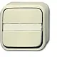Busch-Jaeger 2601/6 NAP/11-503 wisselschakelaar met tekstvlak opbouw AP plus creme
