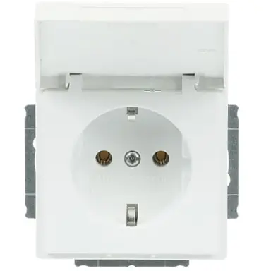 Busch-Jaeger 20 EUK-884 wandcontactdoos randaarde met klapdeksel Future Linear studiowit mat