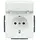 Busch-Jaeger 20 EUK-884 wandcontactdoos randaarde met klapdeksel Future Linear studiowit mat