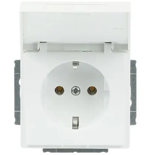 Busch-Jaeger 20 EUK-884 wandcontactdoos randaarde met klapdeksel Future Linear studiowit mat