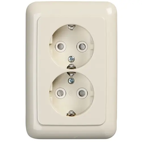 Busch-Jaeger 302EUJT-212 wandcontactdoos 2-voudig randaarde Safety+ voor ovale 1,5 inbouwdoos standaard SI