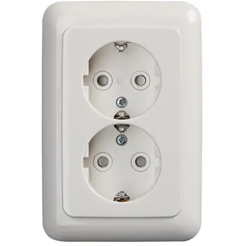 Busch-Jaeger 302EUJT-214 wandcontactdoos 2-voudig randaarde Safety+ voor ovale 1,5 inbouwdoos Reflex SI