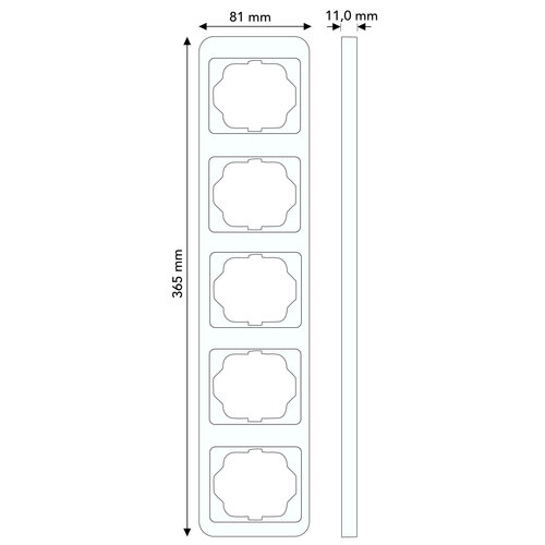 Busch-Jaeger 1735-21 afdekraam 5-voudig verticaal Alpha Nea brons OP=OP