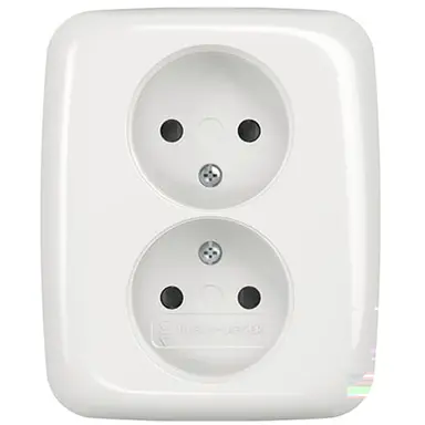 Busch-Jaeger 202 UJRB-214 wandcontactdoos 2-voudig zonder randaarde kindveilig voor enkele inbouwdoos Reflex SI