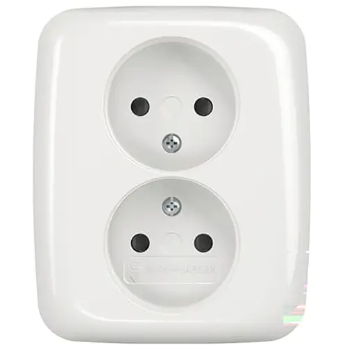 Busch-Jaeger 202 UJRB-214 wandcontactdoos 2-voudig zonder randaarde kindveilig voor enkele inbouwdoos Reflex SI