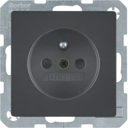 Berker 6768766086 wandcontactdoos penaarde kindveilig Q1/Q3/Q7 antraciet