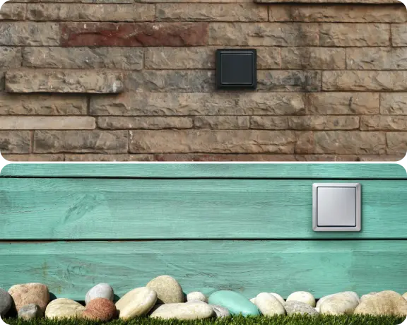 Busch-Jaeger Allweather 44 IP44 spatwaterdicht inbouw schakelmateriaal in sfeerbeelden