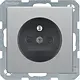 Berker 6768766084 wandcontactdoos penaarde kindveilig Q1/Q3/Q7 aluminium