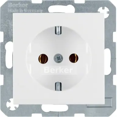 Berker 47438989 wandcontactdoos randaarde met klauwbevestiging S1/B3/B7 wit glans