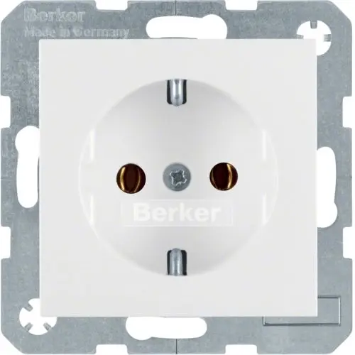 Berker 47438989 wandcontactdoos randaarde met klauwbevestiging S1/B3/B7 wit glans