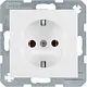 Berker 47438989 wandcontactdoos randaarde met klauwbevestiging S1/B3/B7 wit glans