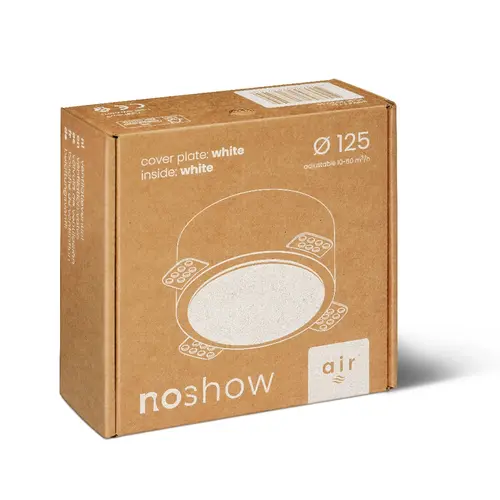 VentWorks 8720892717504 NoShow 2.0 instucbaar ventilatieventiel 125 mm wit