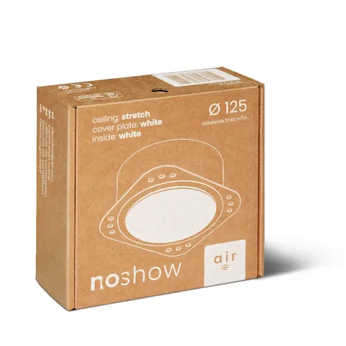 VentWorks 8720892717542 NoShow 2.0 stretch/spanplafond ventilatieventiel 125 mm wit