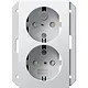 Gira 273503 wandcontactdoos 2-voudig randaarde Safety+ voor ovale 1,5 inbouwdoos Systeem 55 wit glans