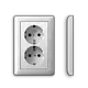 Gira 273503 wandcontactdoos 2-voudig randaarde Safety+ voor ovale 1,5 inbouwdoos Systeem 55 wit glans