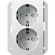 Gira 273527 wandcontactdoos 2-voudig randaarde Safety+ voor ovale 1,5 inbouwdoos Systeem 55 wit mat