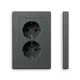 Gira 273528 wandcontactdoos 2-voudig randaarde Safety+ voor ovale 1,5 inbouwdoos Systeem 55 antraciet mat
