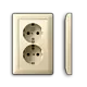 Gira 273501 wandcontactdoos 2-voudig randaarde Safety+ voor ovale 1,5 inbouwdoos Systeem 55 creme glans