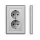 Gira 2735015 wandcontactdoos 2-voudig randaarde Safety+ voor ovale 1,5 inbouwdoos Systeem 55 grijs mat