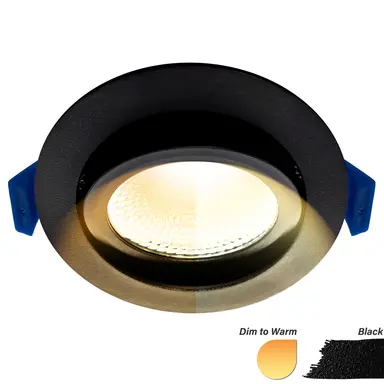EcoDim ED-10023 LED-inbouwspot IP54 dimbaar 75mm rond 23mm inbouwdiepte 2000-3000K/dim-to-warm zwart