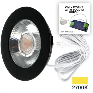 EcoDim ED-10046 LED-meubelspot 3W 240lm 2700K zaagmaat 55mm IP54 geborsteld zwart excl. trafo