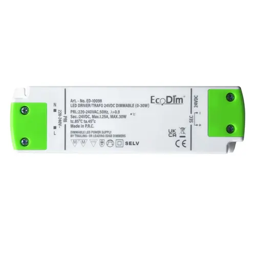 EcoDim ED-10098 led driver/trafo 24v dc 0-30w