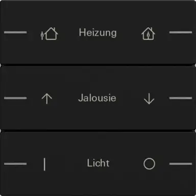 Gira 5763005 wippenset 3-voudig individueel Tastsensor 4.55 zwart mat