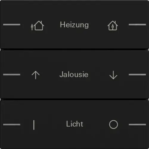 Gira 5763005 wippenset 3-voudig individueel Tastsensor 4.55 zwart mat