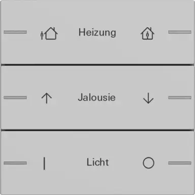 Gira 5763015 wippenset 3-voudig individueel Tastsensor 4.55 grijs mat