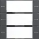 Gira 577328 wippenset 3-voudig tekstkader Tastsensor 4.55 antraciet mat