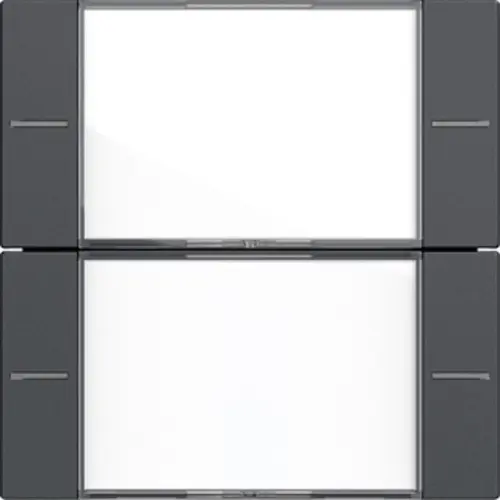 Gira 577228 wippenset 2-voudig tekstkader Tastsensor 4.55 antraciet mat