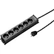 Kaiser 1102ZL6sw15 contactdoos randaarde 6-voudig 45° gedraaid 1,5m snoer zwart