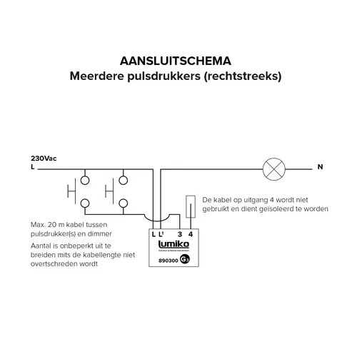 Klemko BIKKEL Lumiko 890300 Bikkel G3 LED-dimmer 200W