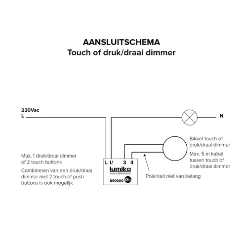 Klemko BIKKEL Lumiko 890300 Bikkel G3 LED-dimmer 200W