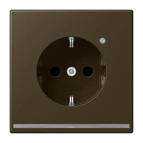 JUNG ME 1520-O AT LNW wandcontactdoos randaarde Safety+ met LED-orientatieverlichting LS990 messing antiek