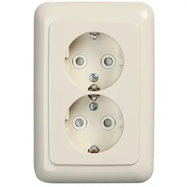 Busch-Jaeger 302EUJT-212 wandcontactdoos 2-voudig randaarde Safety+ voor ovale 1,5 inbouwdoos standaard SI