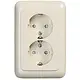 Busch-Jaeger 302EUJT-212 wandcontactdoos 2-voudig randaarde Safety+ voor ovale 1,5 inbouwdoos standaard SI
