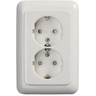 Busch-Jaeger 302EUJT-214 wandcontactdoos 2-voudig randaarde Safety+ voor ovale 1,5 inbouwdoos Reflex SI